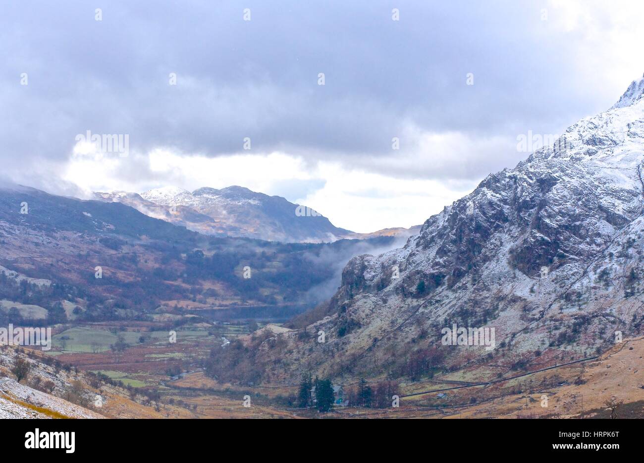 the mountains of Snowdonia in North Wales Stock Photo