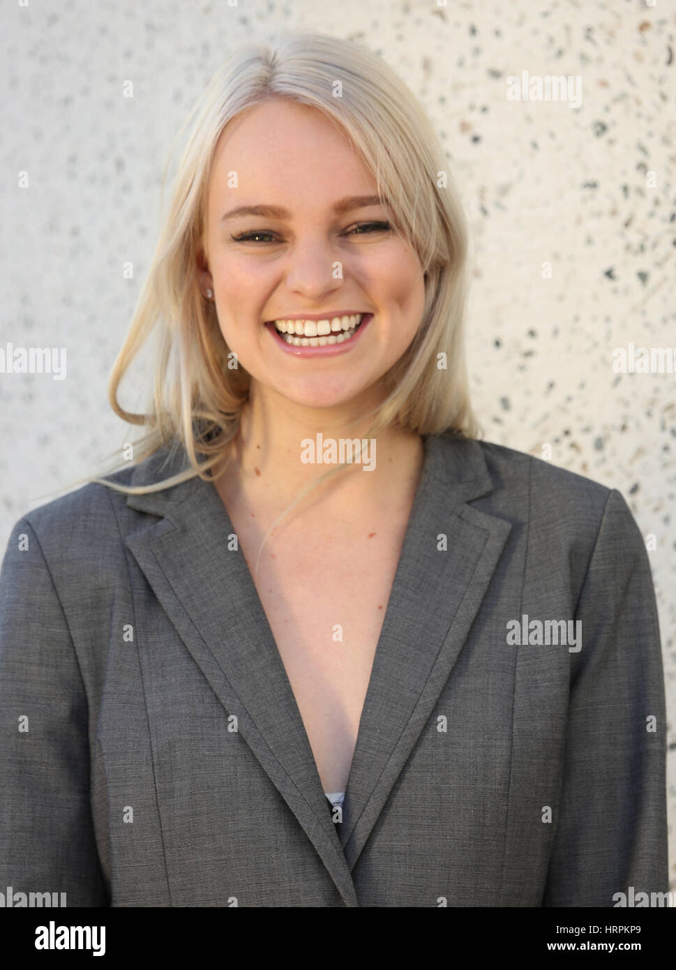 Mia Sewell poses during a photoshoot in Santa Monica, California  Featuring: Mia Sewell Where: Santa Monica, California, United States When: 30 Jan 2017 Stock Photo