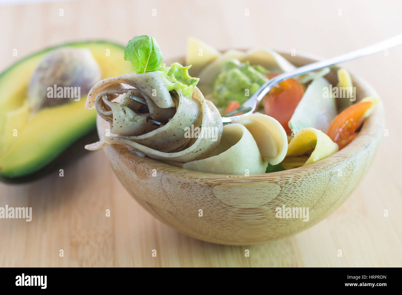 Healthy Avocado Pasta Stock Photo