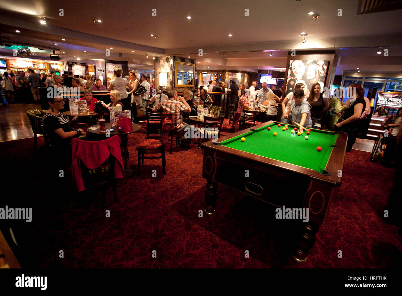 Interior of a UK Yate's pub with pool table Stock Photo