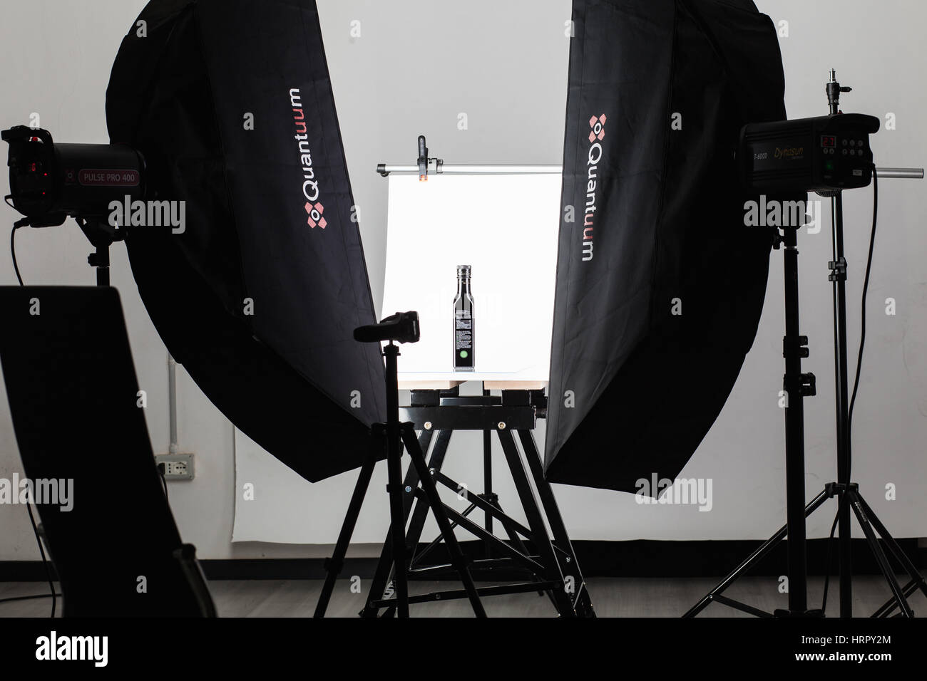 Studio photo with lights and stands for still life pictures Stock Photo
