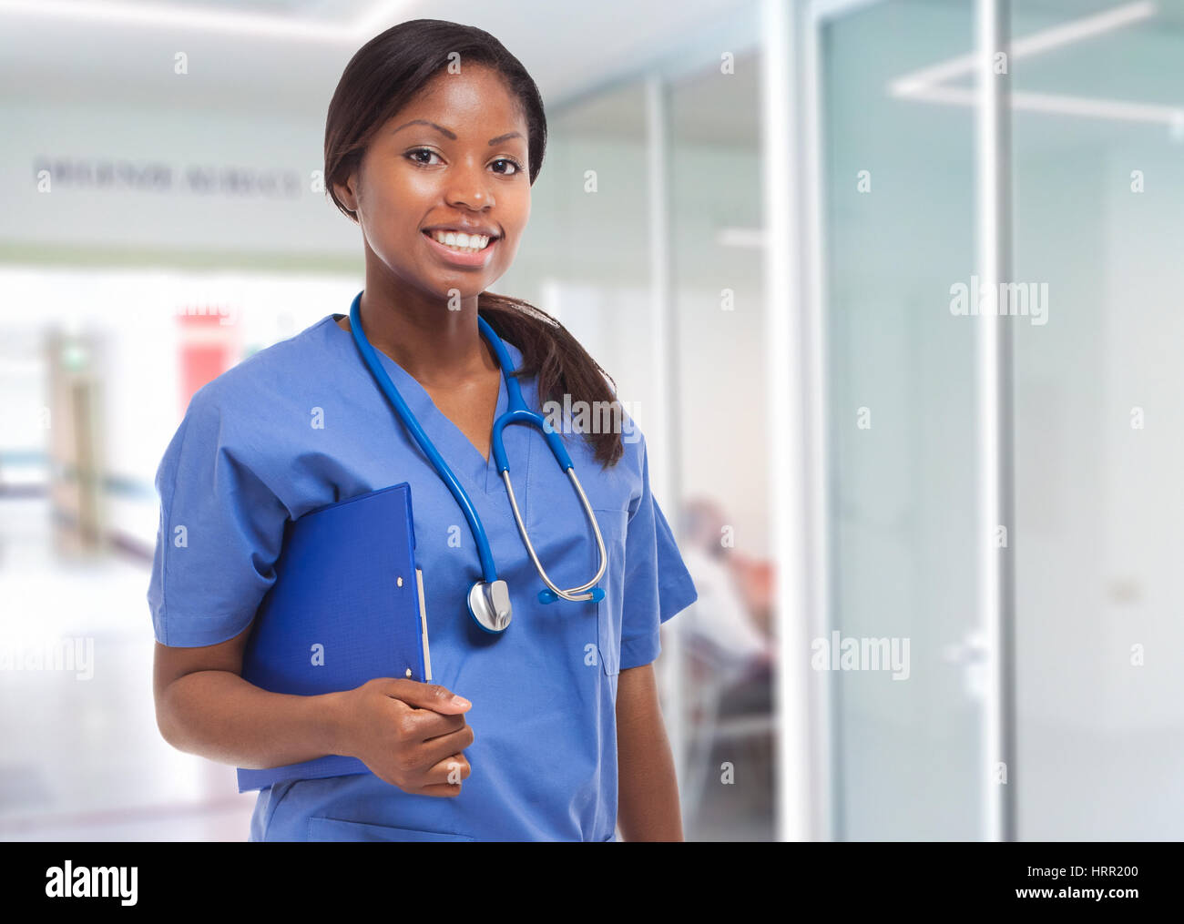 Black nurse portrait Stock Photo