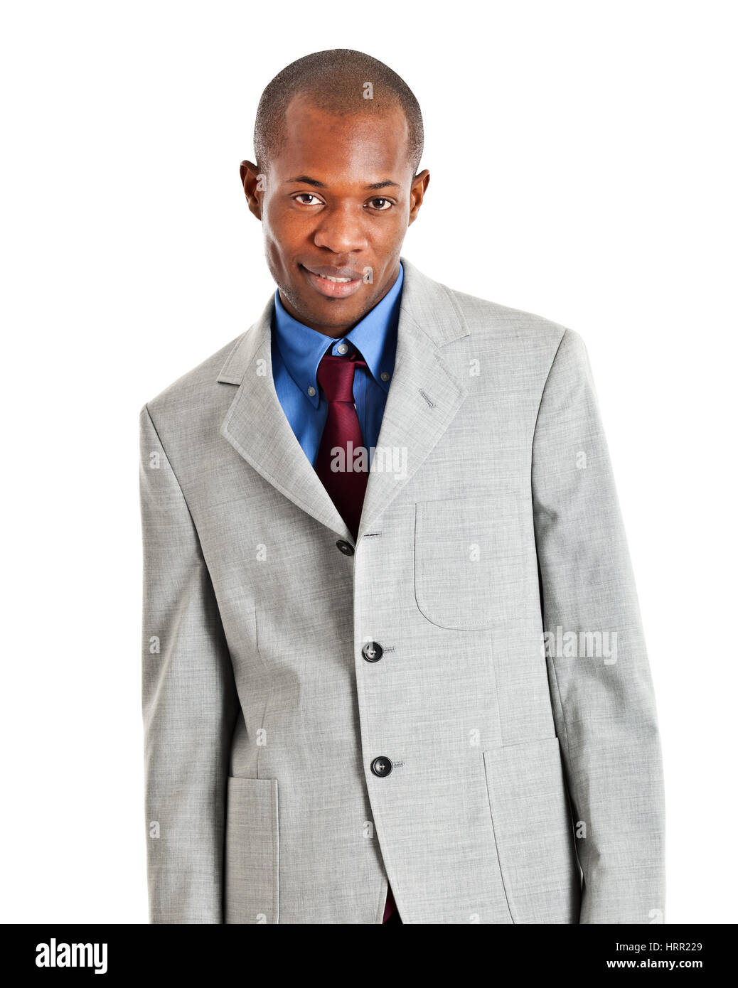 Handsome black manager isolated on white Stock Photo - Alamy