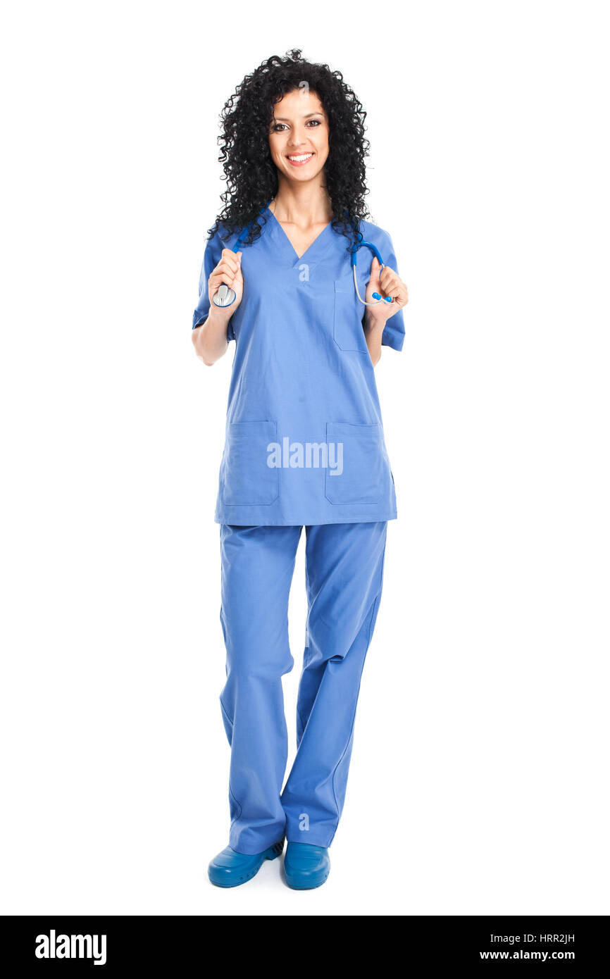 Nurse full length portrait Stock Photo - Alamy