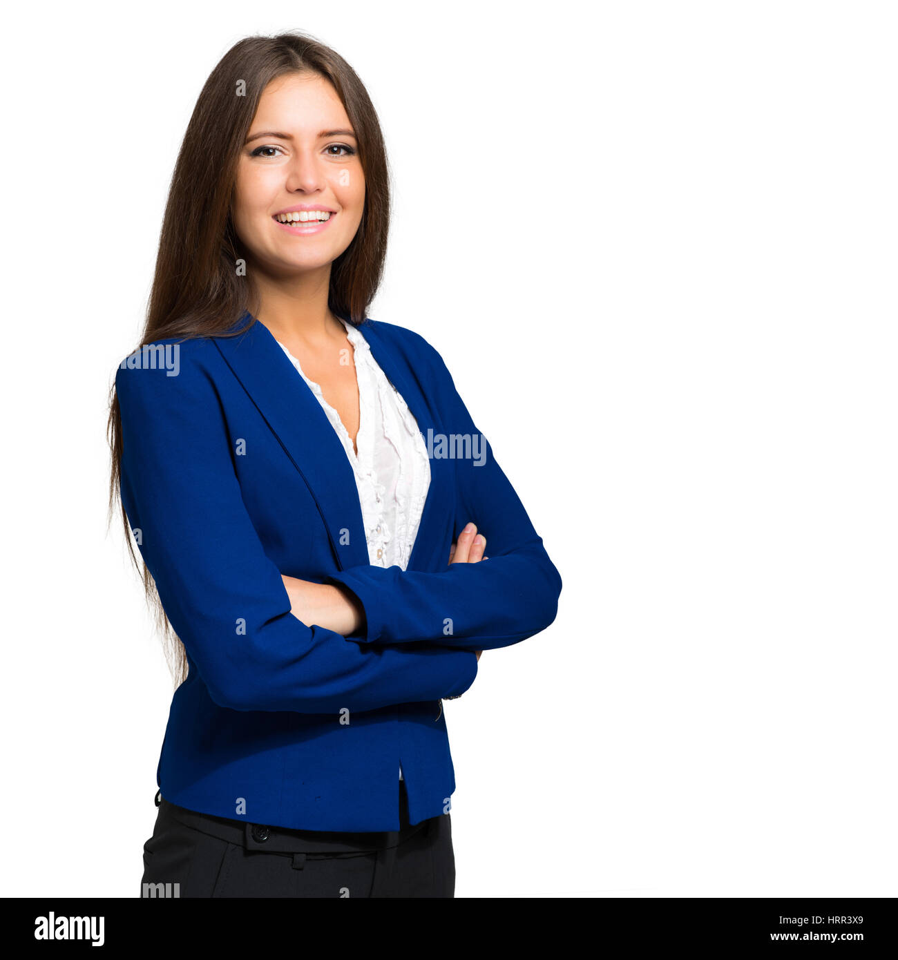 Beautiful young woman portrait isolated on white Stock Photo - Alamy