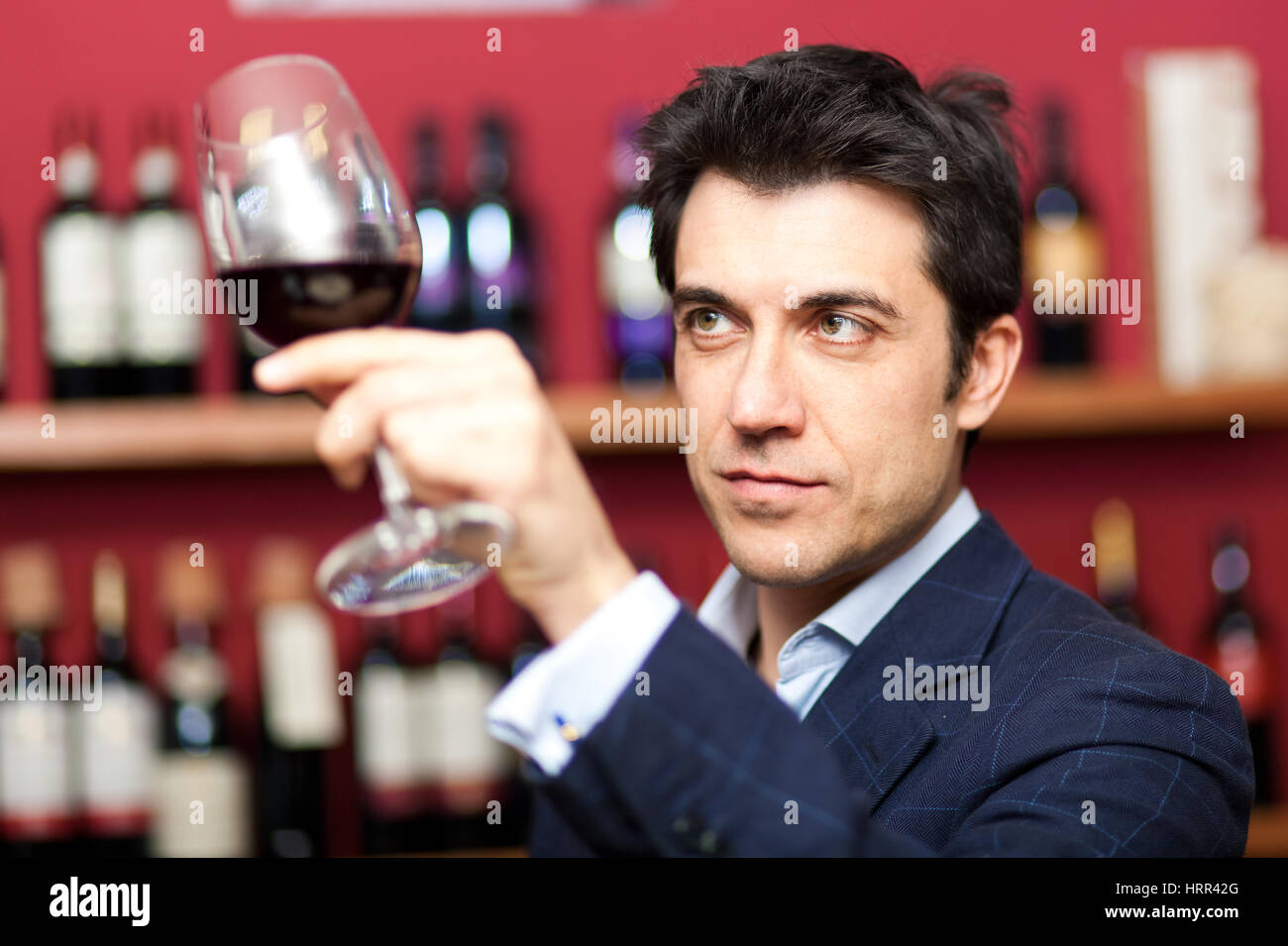Tasting red wine in hi-res stock photography and images - Alamy