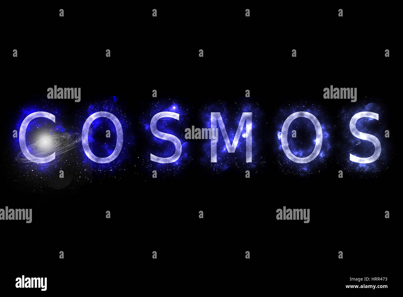 Background with cosmos text efect Stock Photo