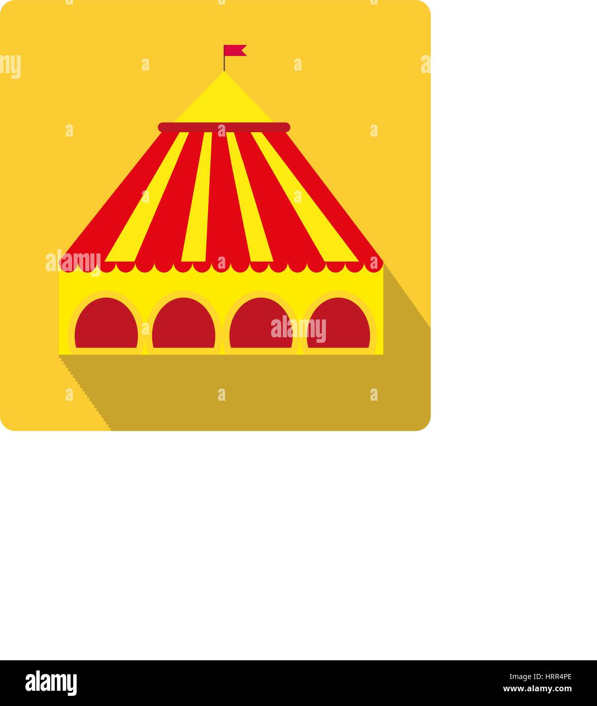 Circus pavilion, yellow tent icon flat style with long shadows ...