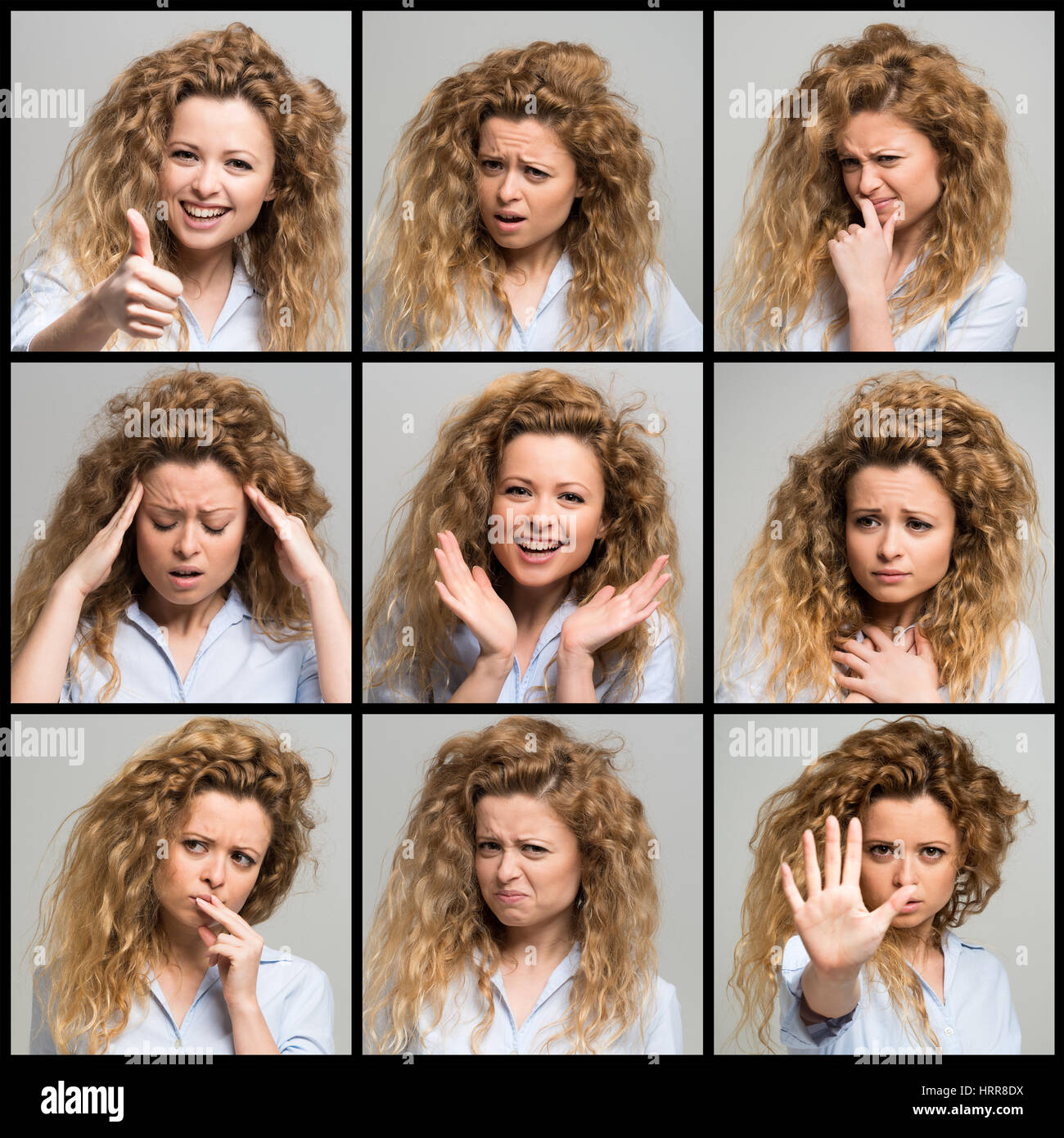 Collection Of Woman Facial Expressions Stock Photo Alamy