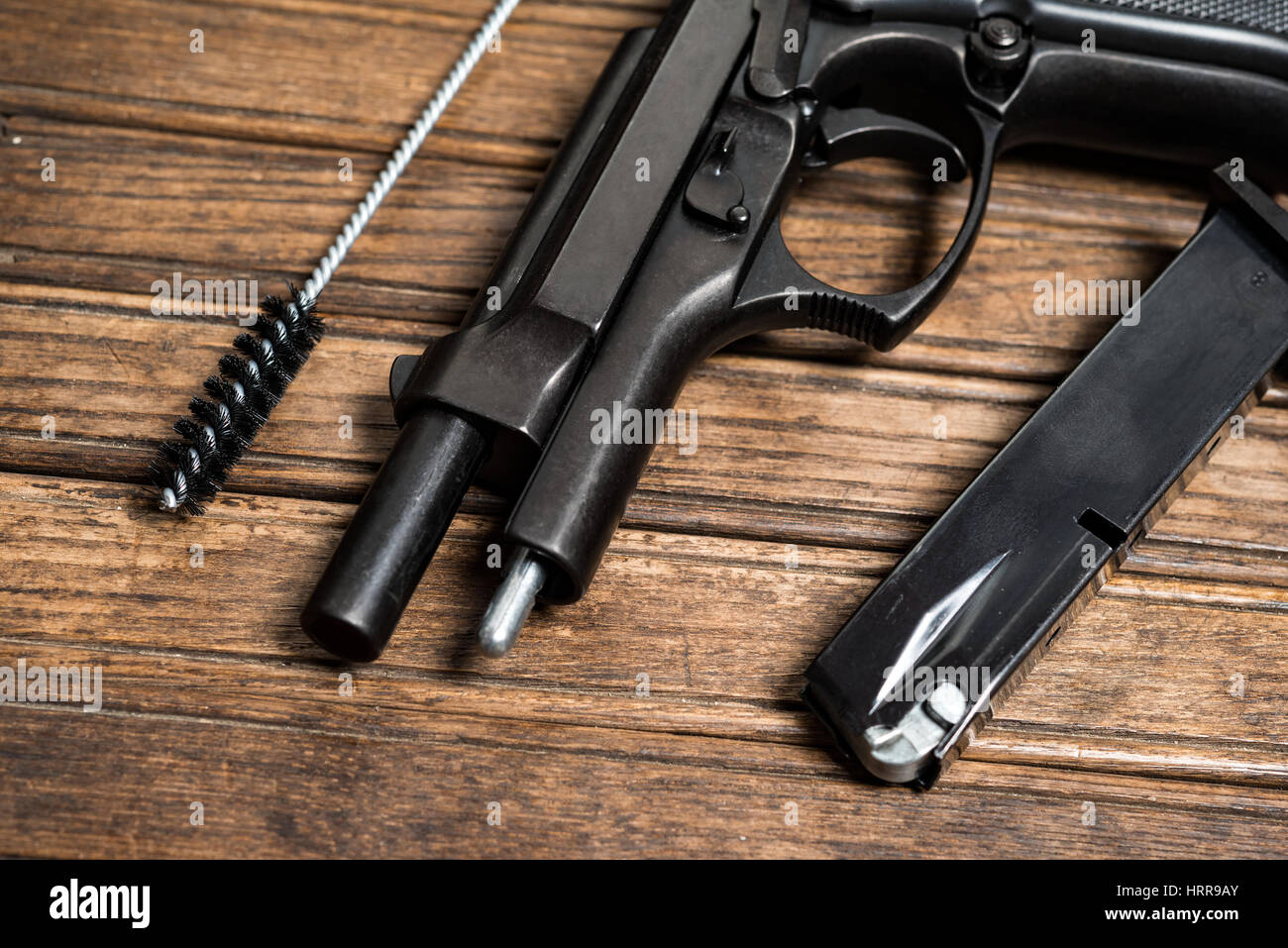 Disassembled pistol, gun maintenance concept Stock Photo Alamy