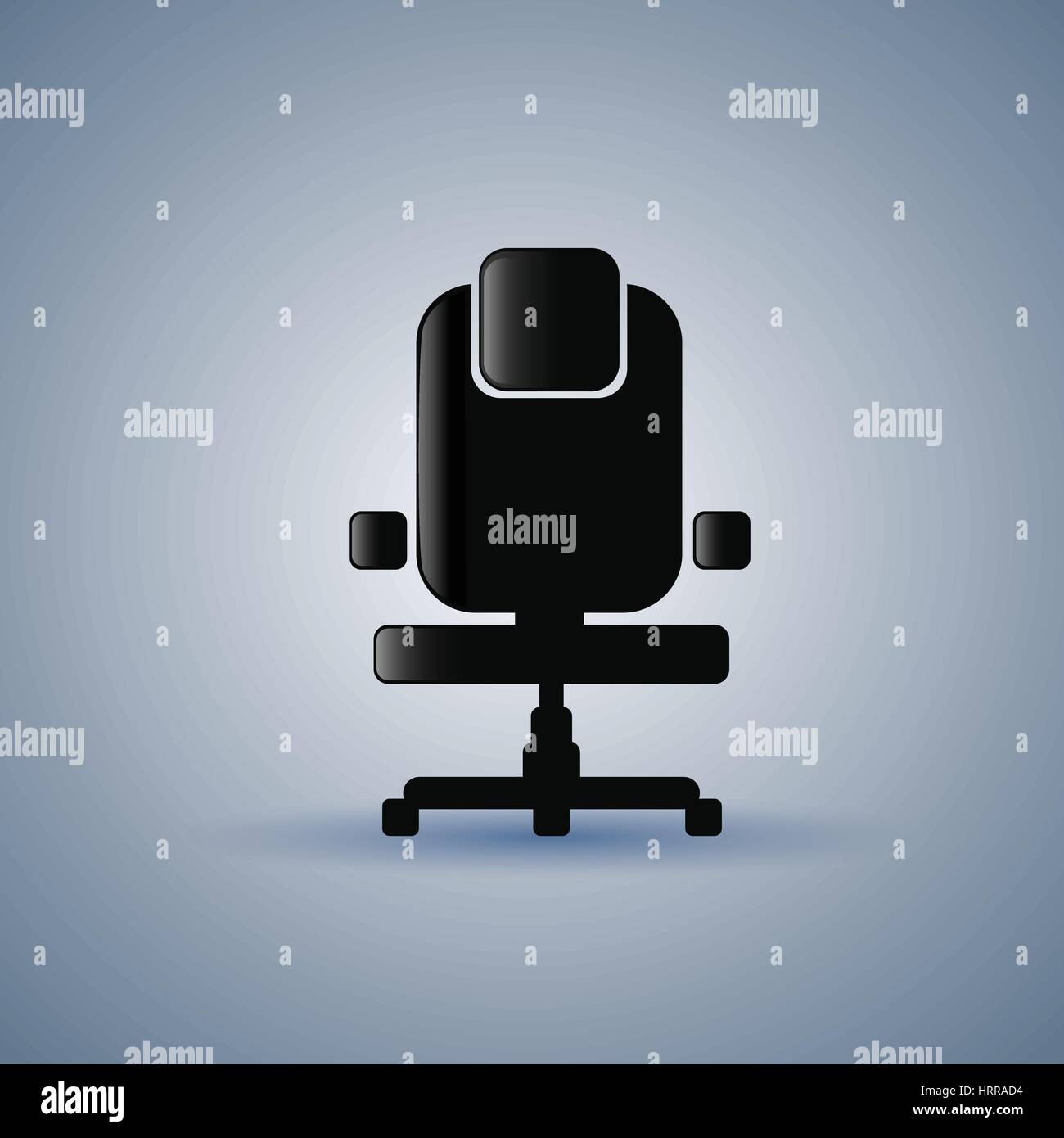 Office Chair Silhouette Empty Seat Furniture Isolated Stock Vector