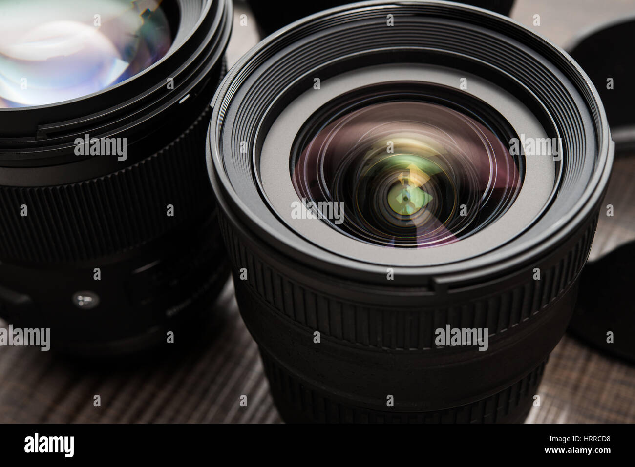 Details of interchangeable camera lenses Stock Photo Alamy