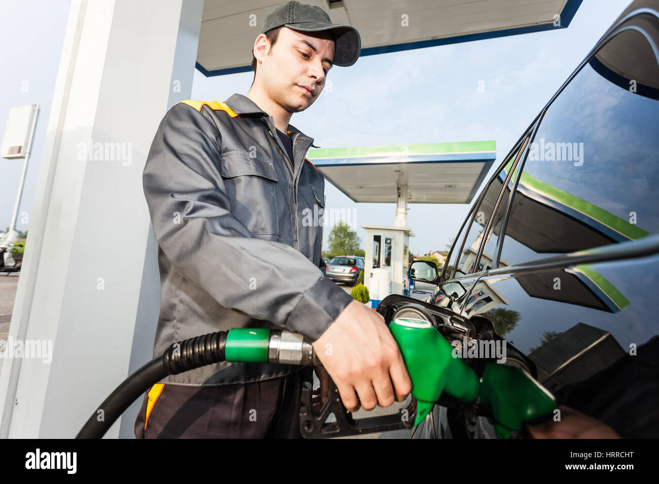 Portrait of a gas station worker Stock Photo Alamy