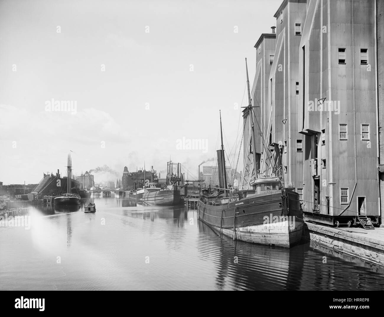 Cargo Ship Unloading Grain at Great Northern Elevator, Buffalo, New
