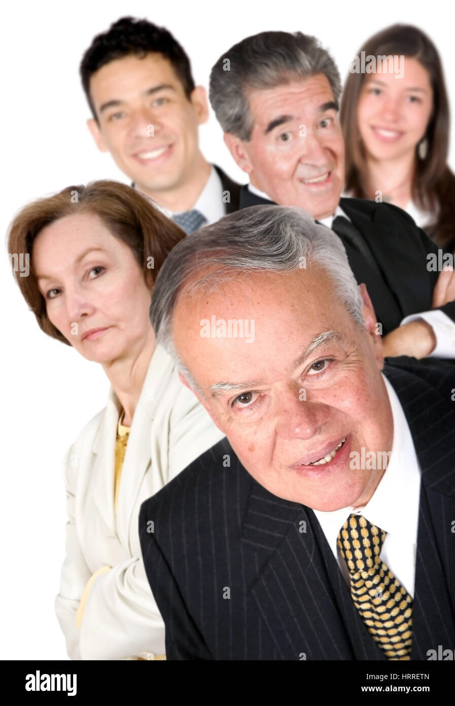 business man with his team behind him over white Stock Photo - Alamy