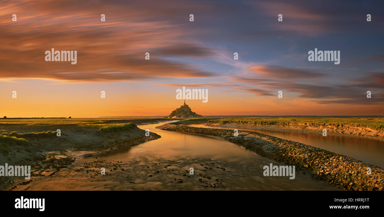 Mont Saint-Michel Abbey, Normandy, France Stock Photo