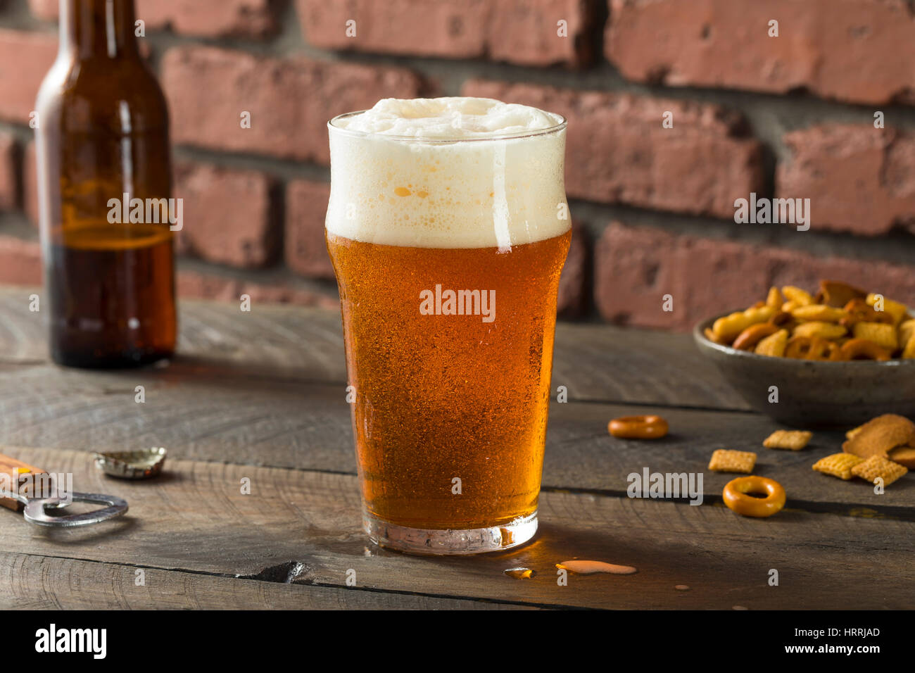 Cold Refreshing American Lager Crafter Beer Ready to Drink Stock Photo