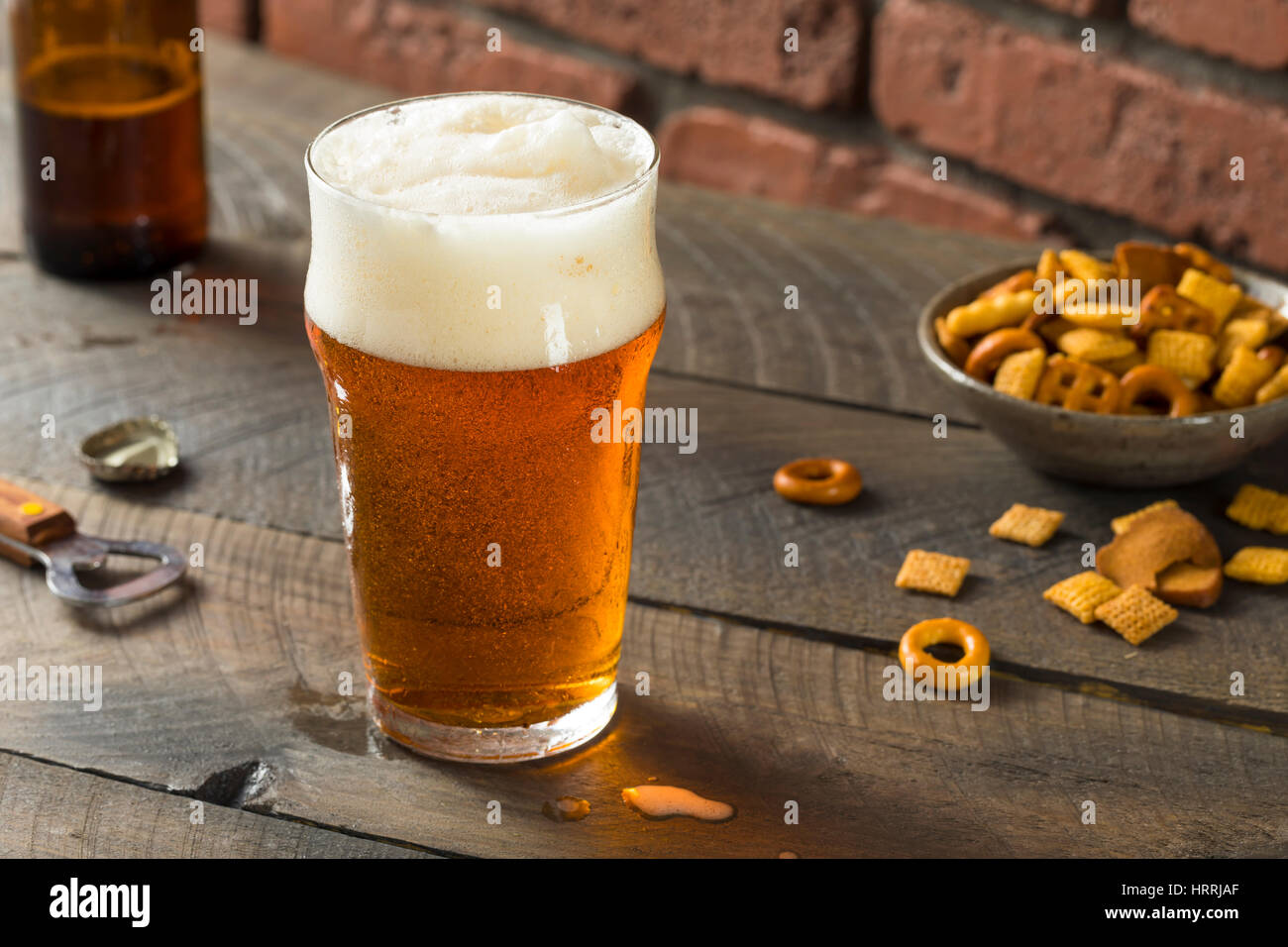 Cold Refreshing American Lager Crafter Beer Ready to Drink Stock Photo