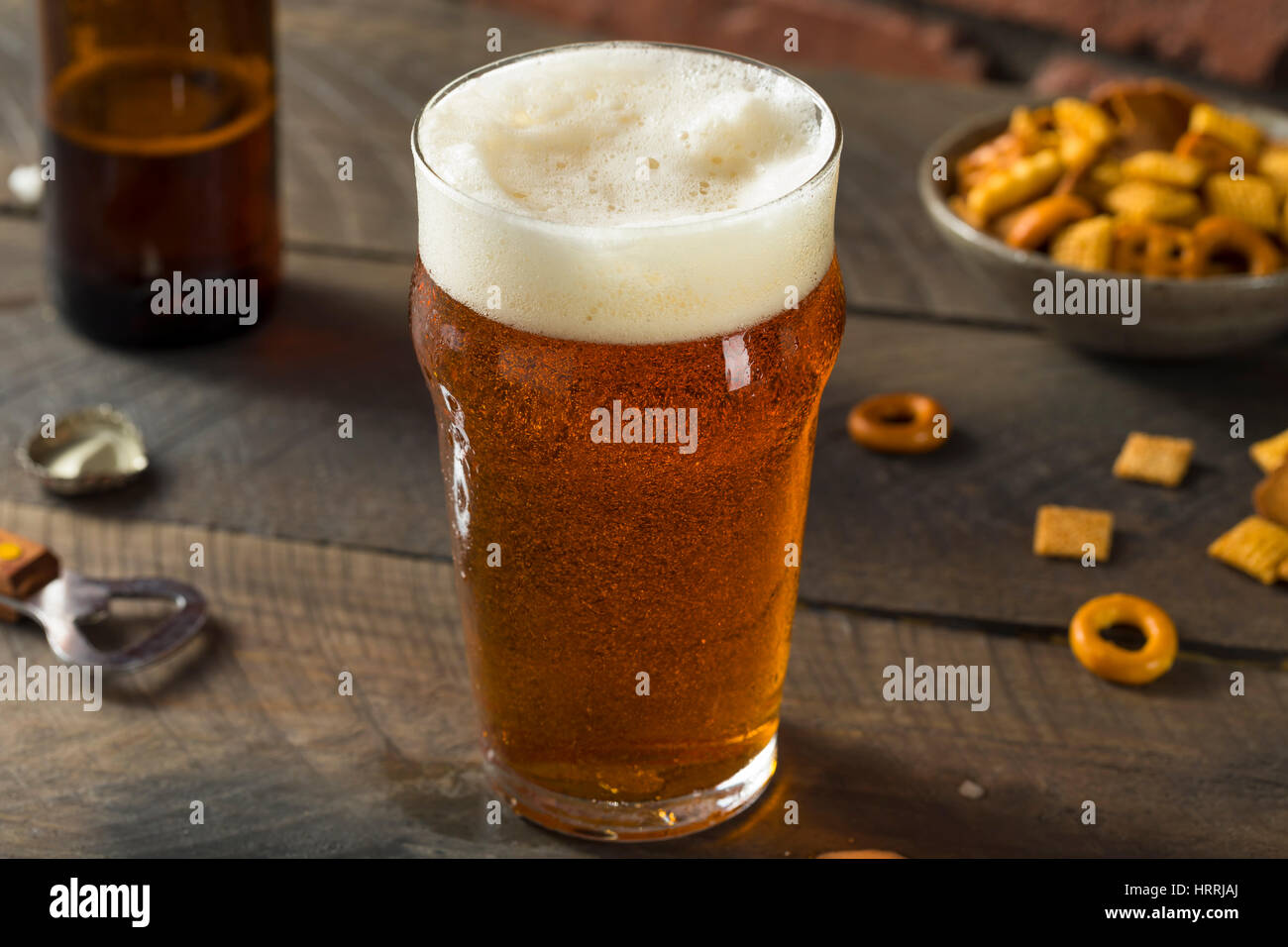 Cold Refreshing American Lager Crafter Beer Ready to Drink Stock Photo