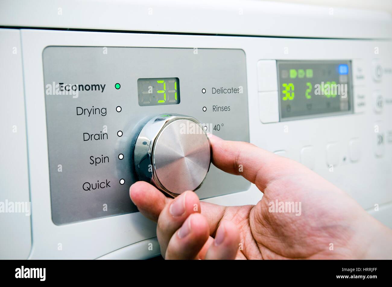 Modern washing machine panel Stock Photo Alamy