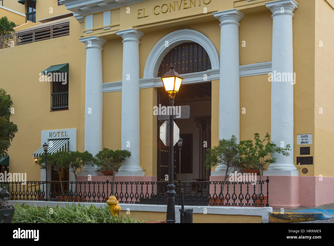 HOTEL EL CONVENTO PLAZA DE LA CATEDRAL OLD SAN JUAN PUERTO RICO Stock Photo