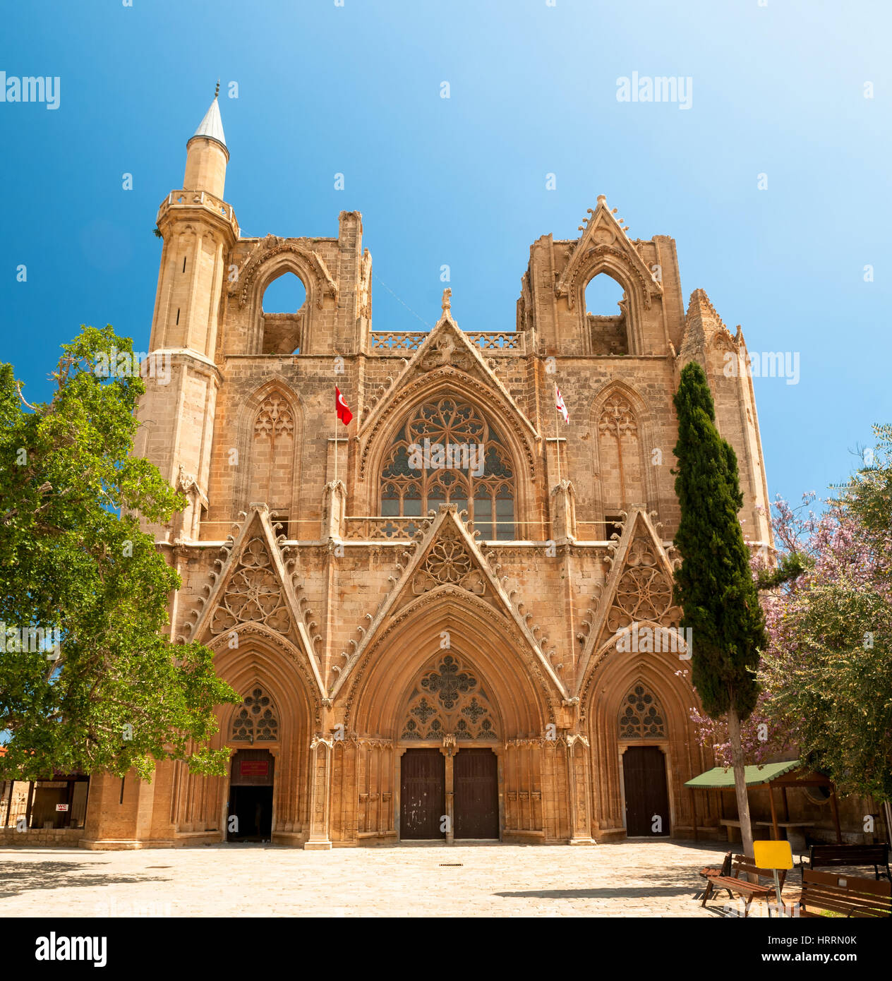 St. Nicholas Cathedral (Lala Mustafa Mosque), Famagusta, Cyprus. Stock Photo