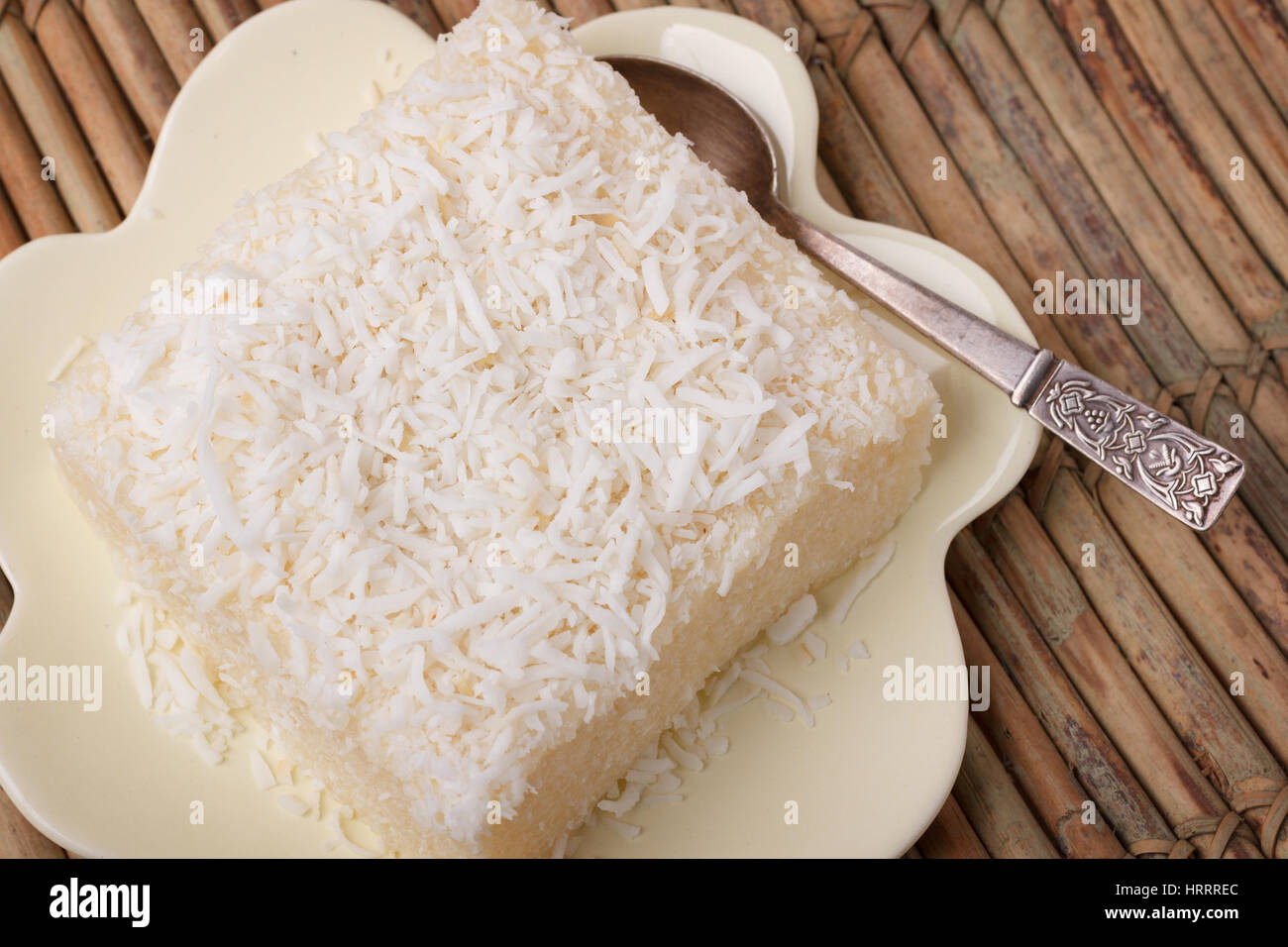 Brazilian traditional dessert sweet couscous (tapioca) pudding (cuscuz