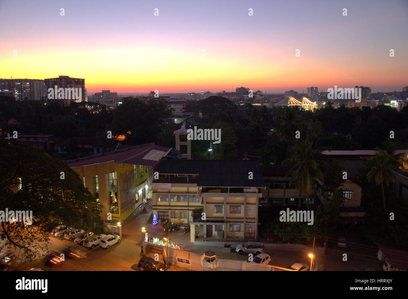 Mangalore skyline at sunset Stock Photo