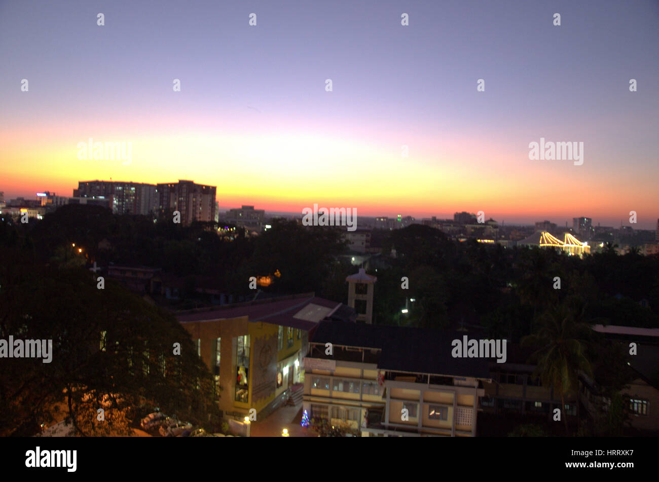 Mangalore skyline at sunset Stock Photo