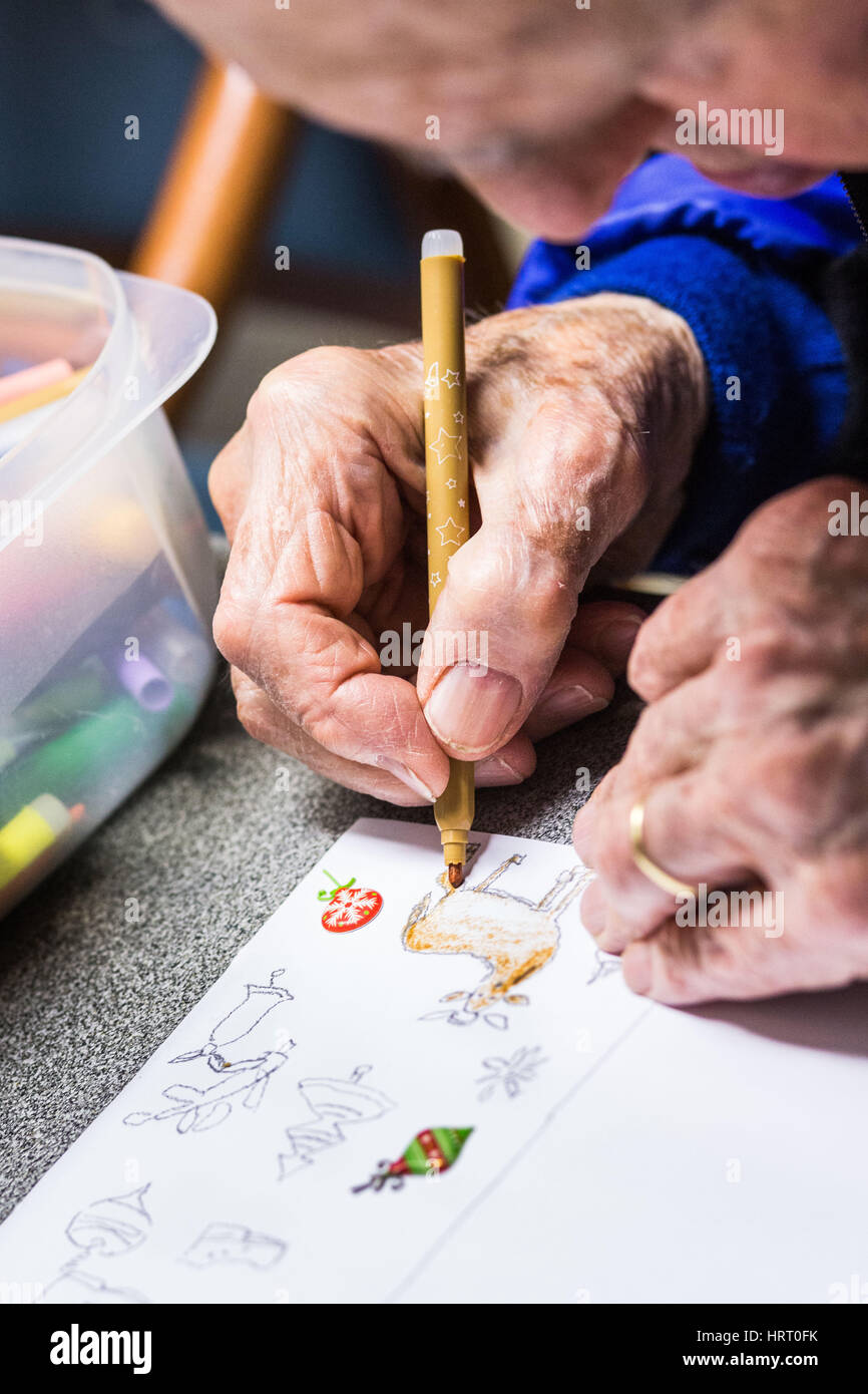 Activity in a Day Care Center for people with Alzheimer's disease Stock