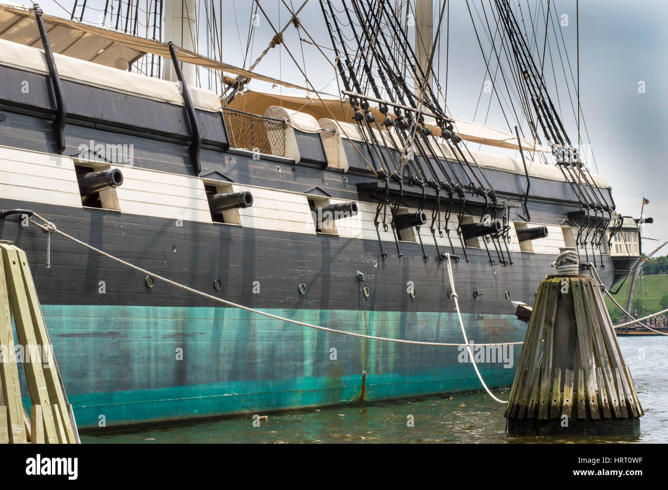 USS Constellation Broadside Stock Photo