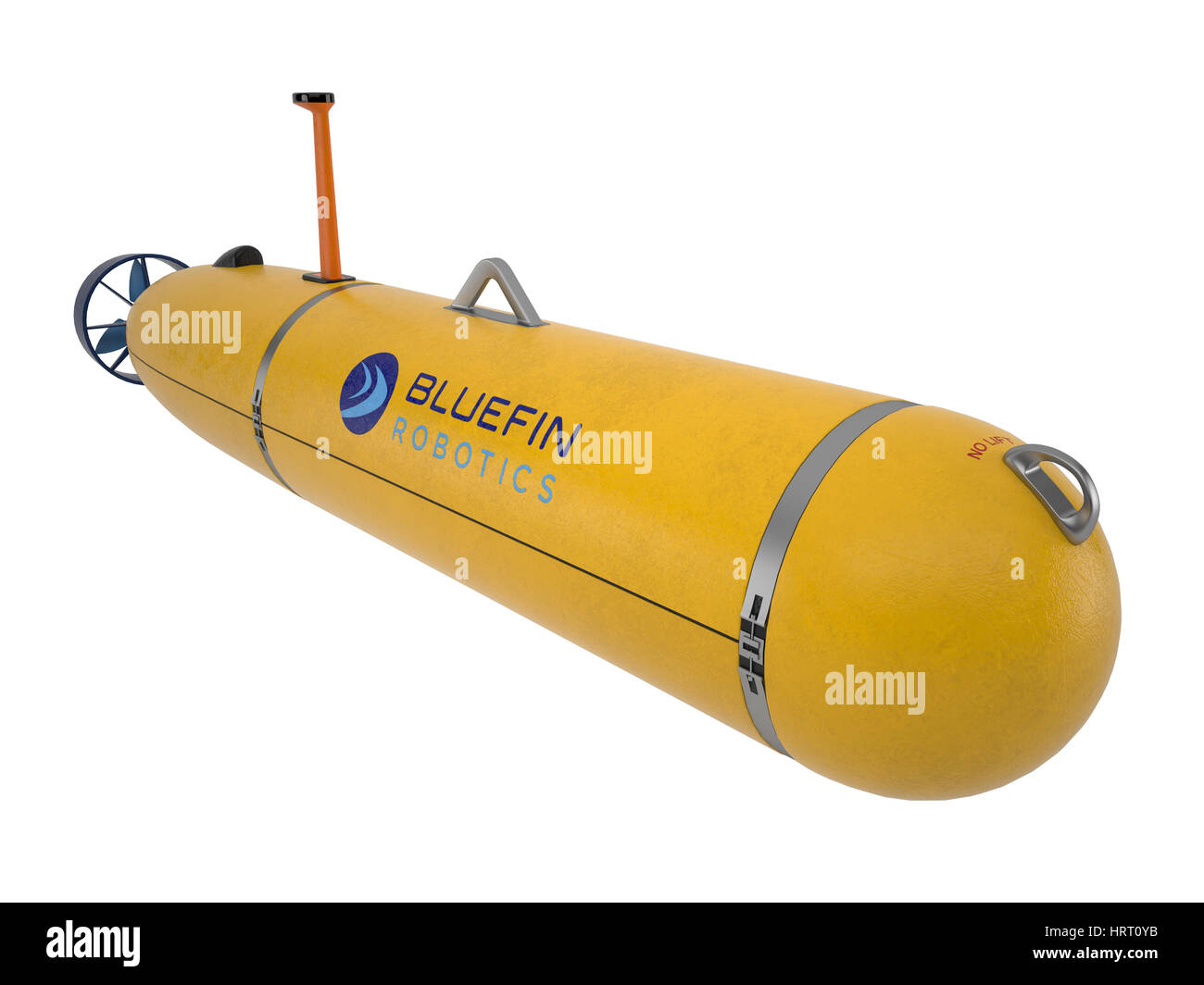 Bluefin 21 Autonomous underwater vehicle. These images are rendered in a 3d software package. Stock Photo