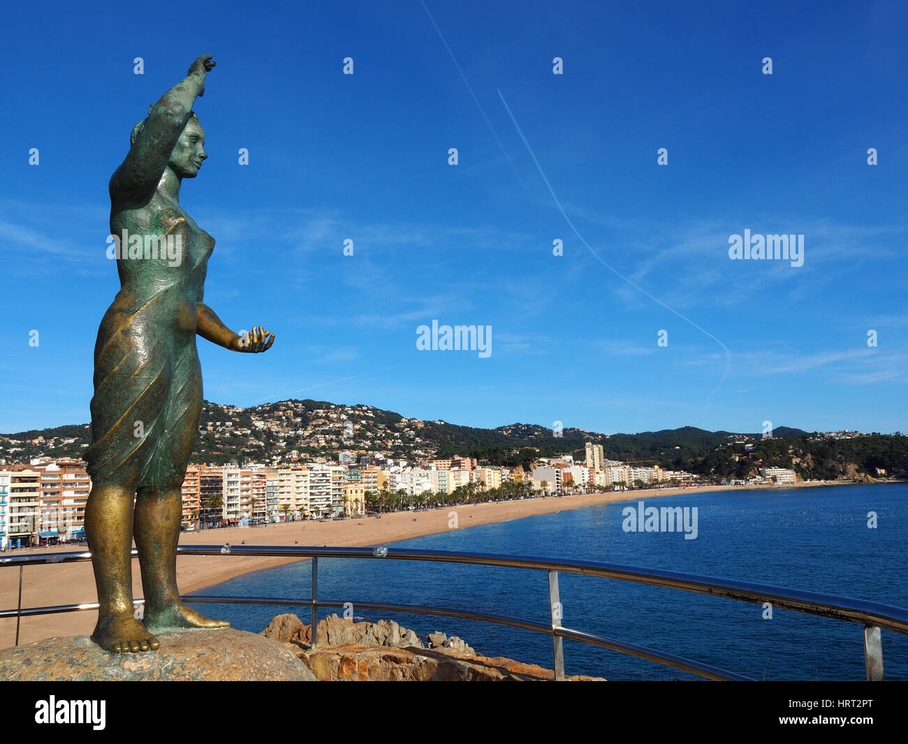 Monument to wife's sailor (Dona Marinera) in Lloret de Mar, Spain Stock