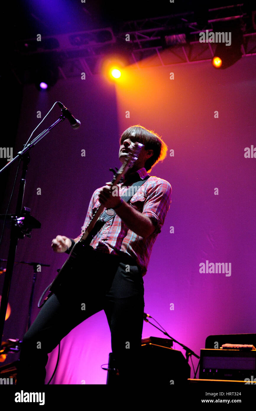 BARCELONA - MAY 31: Death Cab For Cutie (band) in concert at San Miguel Primavera Sound Festival on May 31, 2012 in Barcelona, Spain. Stock Photo