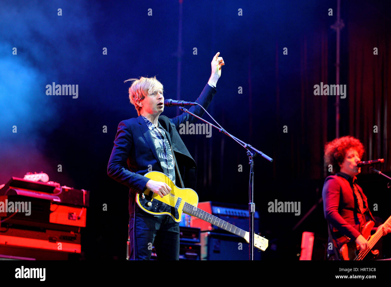 MADRID - SEP 13: Beck (legendary musician, singer and songwriter) performance at Dcode Festival on September 13, 2014 in Madrid, Spain. Stock Photo