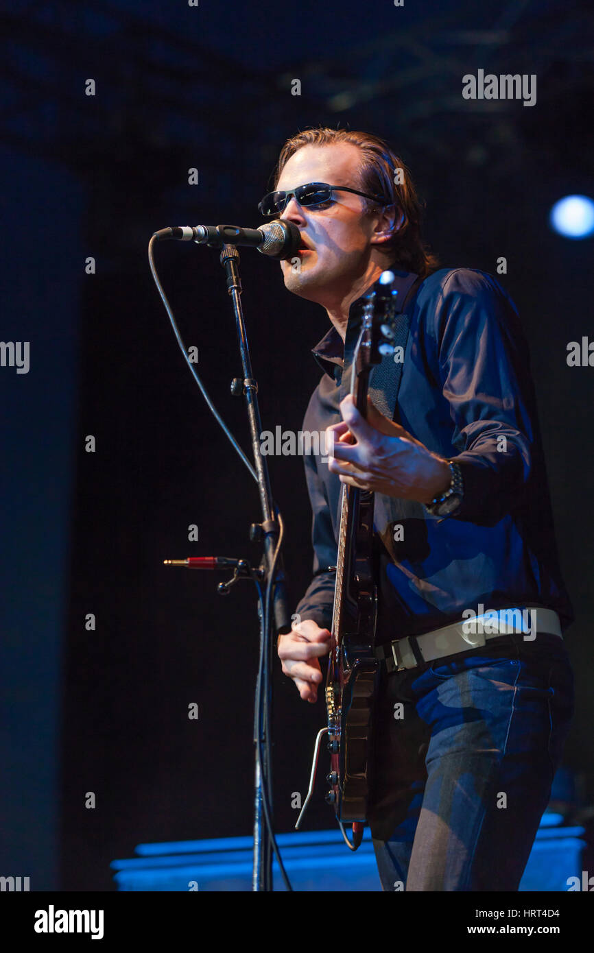 Joe Bonamassa, Byron Bay Bluesfest, April 1, 2010. Bonamassa is an American blues rock guitarist, singer songwriter, influenced by British musicians. Stock Photo