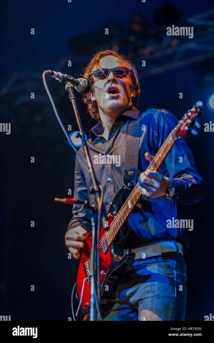 Joe Bonamassa, Byron Bay Bluesfest, April 1, 2010. Bonamassa is an American blues rock guitarist, singer songwriter, influenced by British musicians. Stock Photo