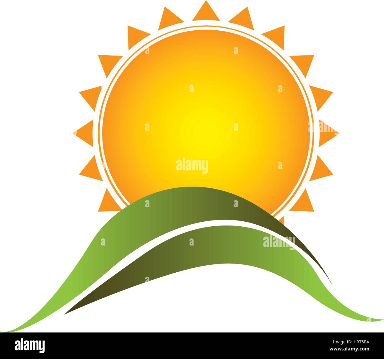 color sticker sun with mountain icon Stock Vector Image & Art - Alamy