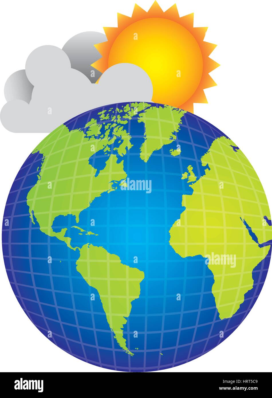 earth planet with cloud and sun Stock Vector Image & Art - Alamy
