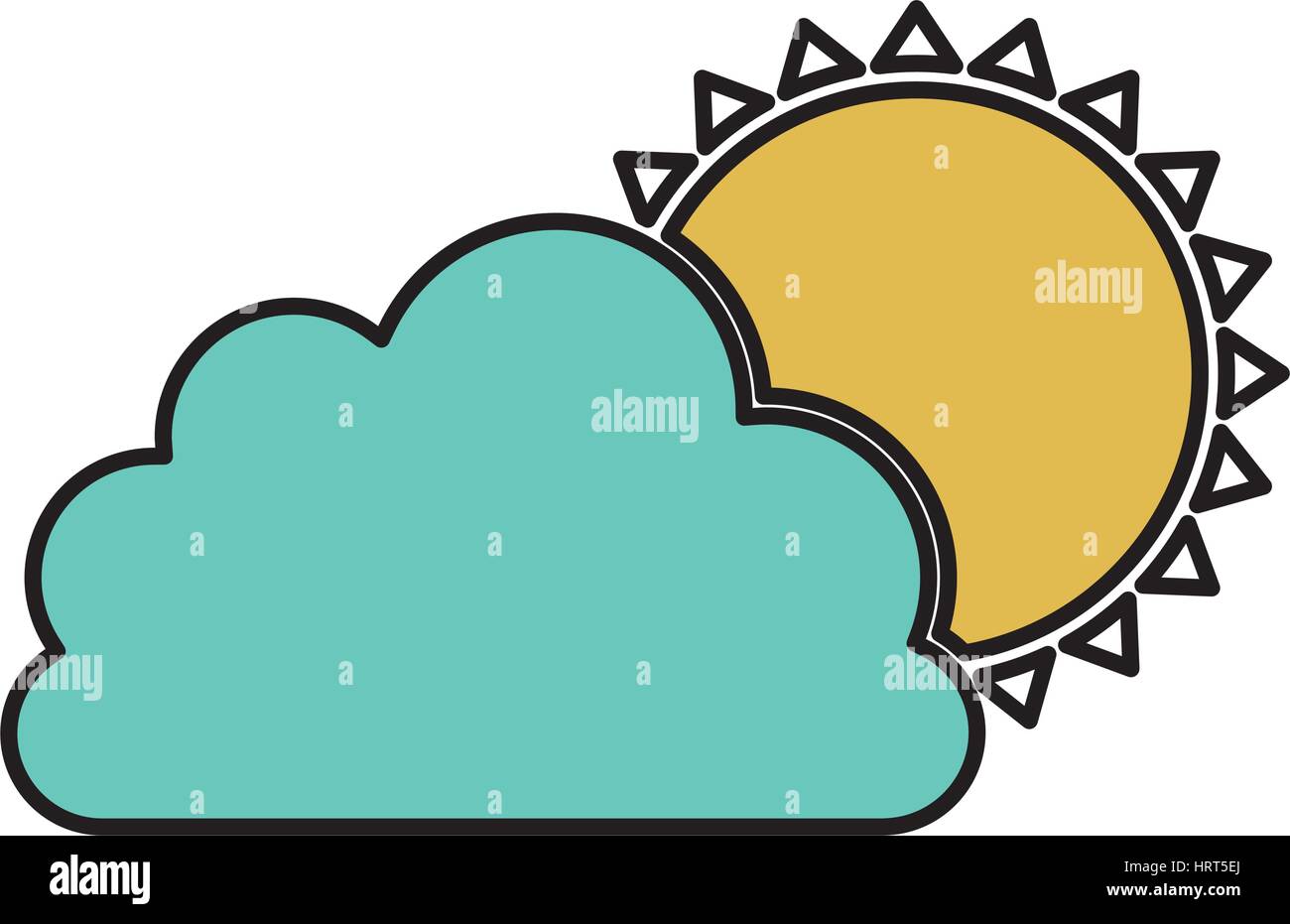 color cloud with sun icon Stock Vector Image & Art - Alamy