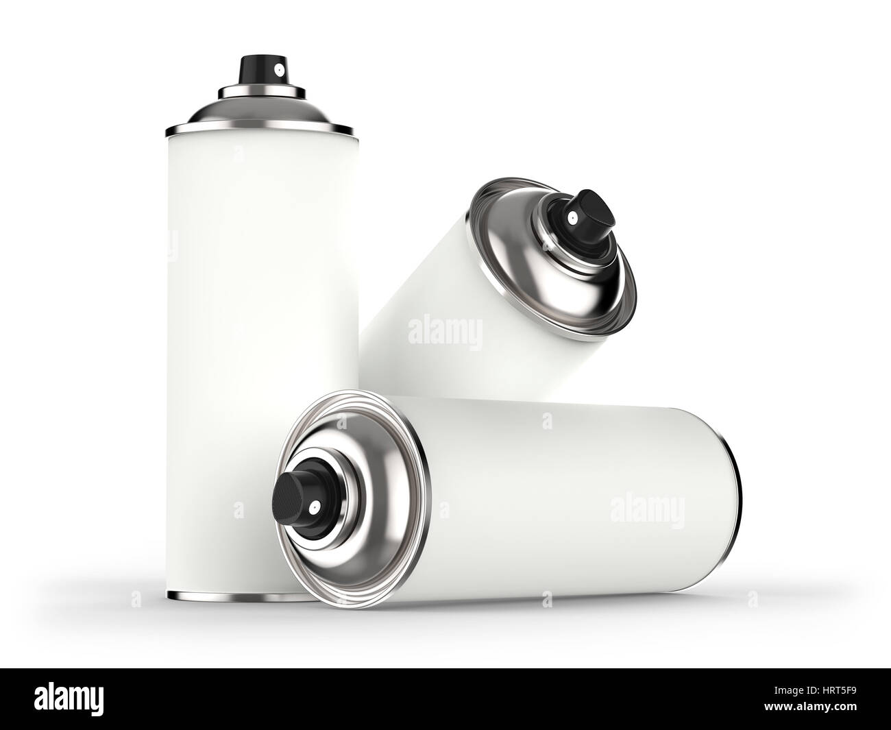 Aerosol cans isolated on white background 3D rendering Stock Photo - Alamy
