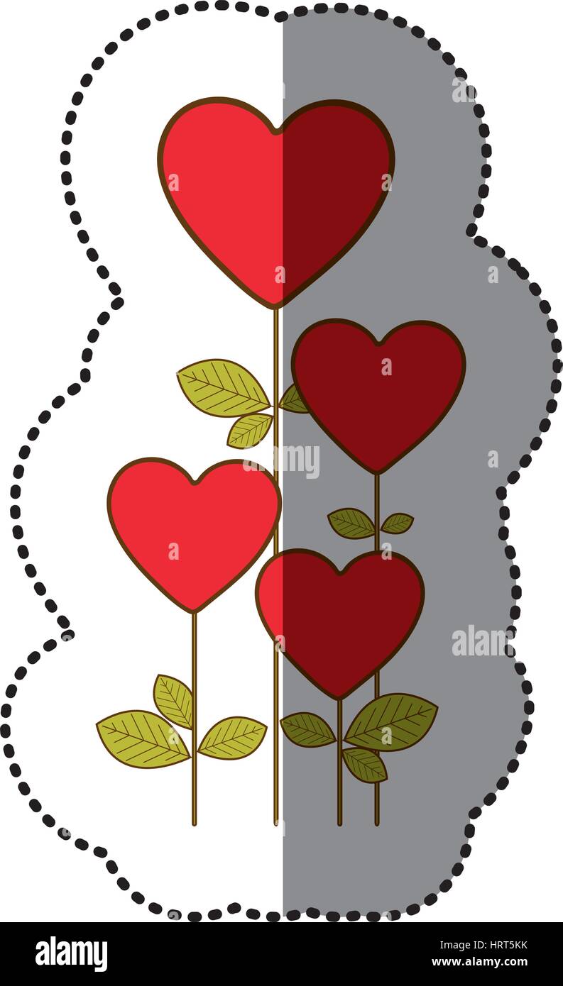 color heart balloons trees icon Stock Vector Image & Art - Alamy