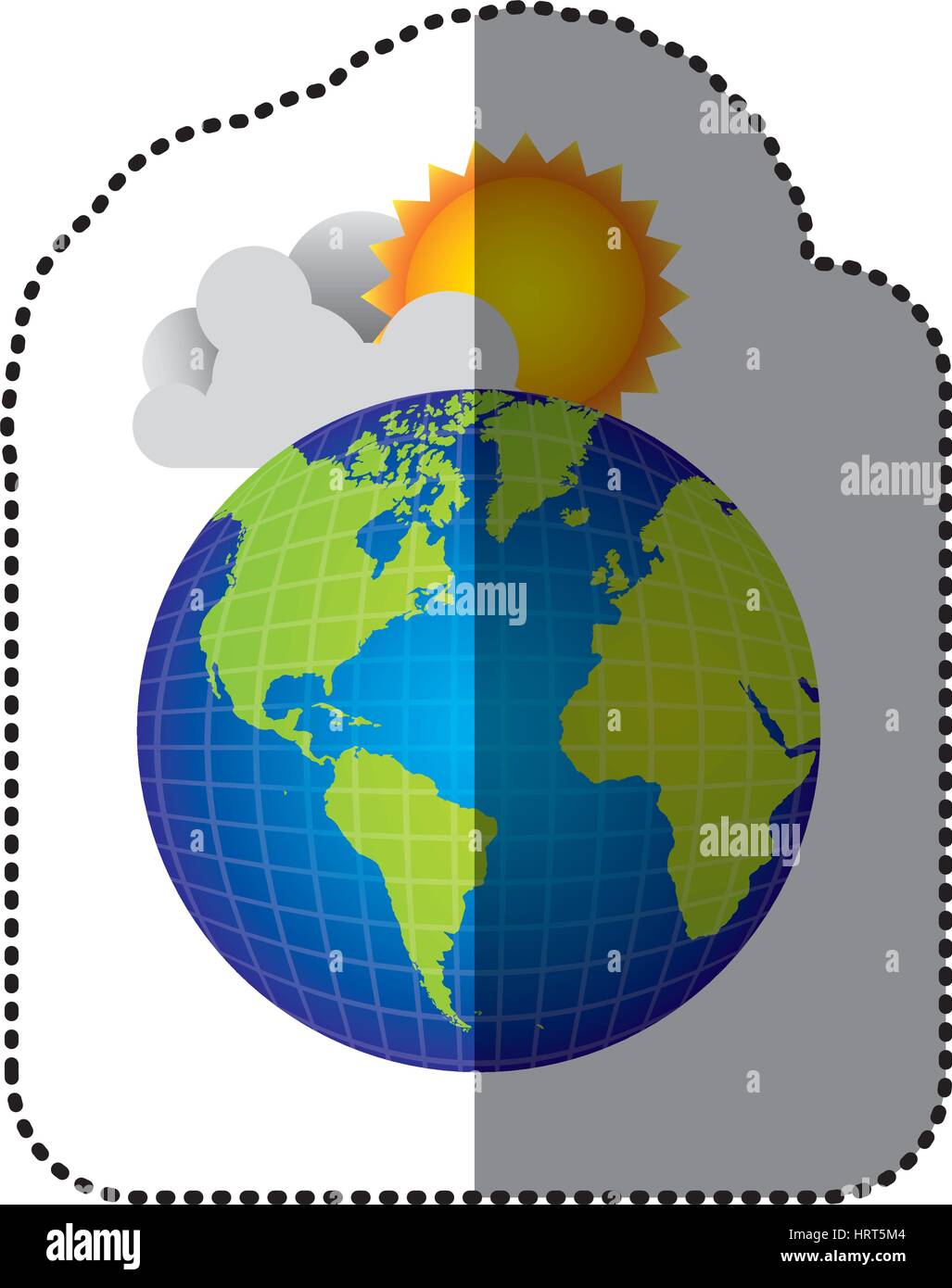 color earth planet with cloud and sun Stock Vector Image & Art - Alamy