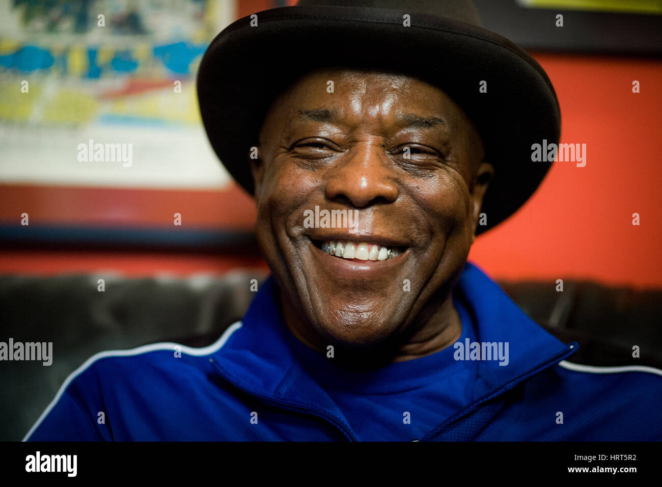 Blues guitarist, singer, and songwriter Buddy Guy at his Chicago club, Legends. Stock Photo