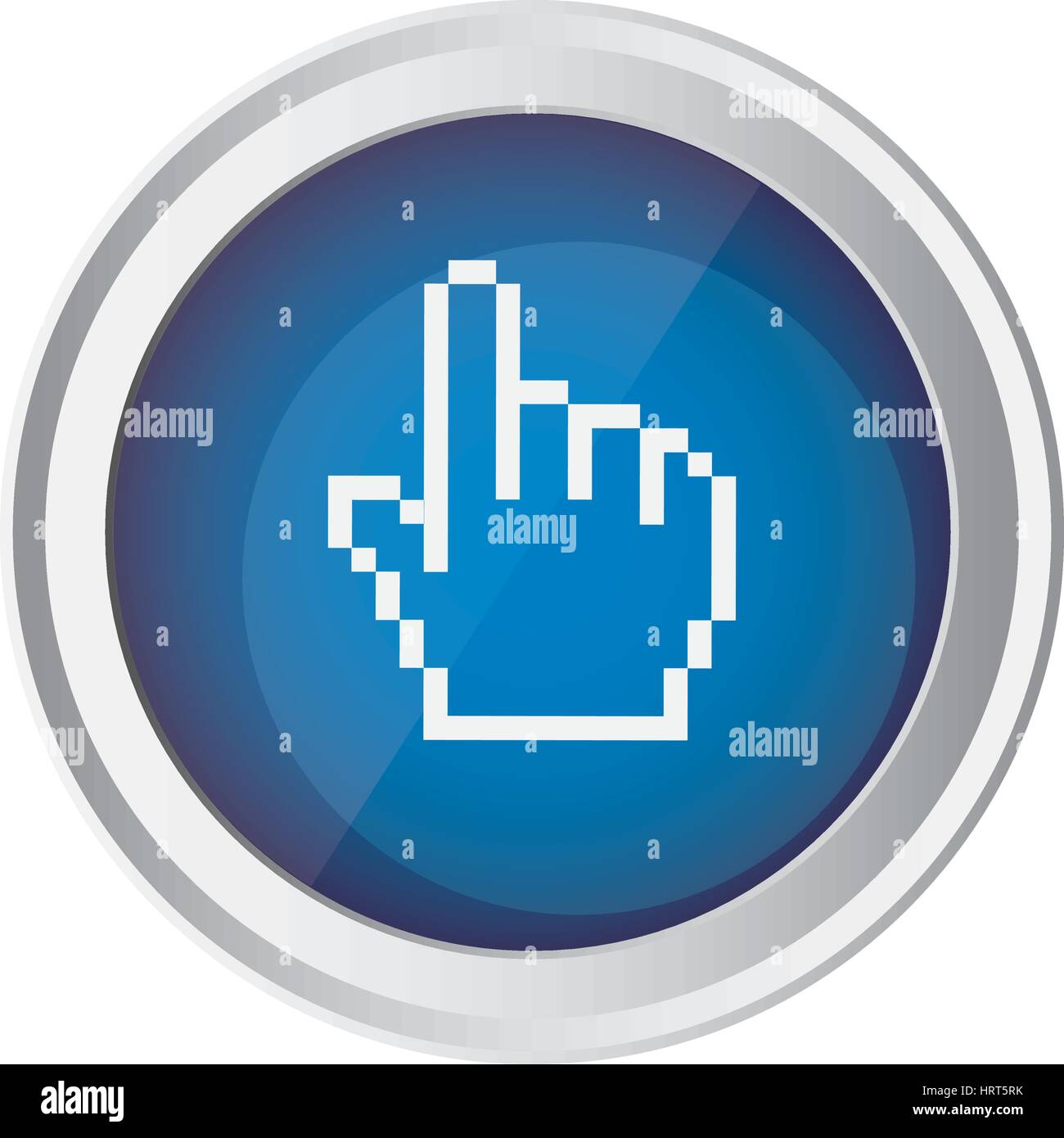 blue emblem mouse hand cursor icon Stock Vector