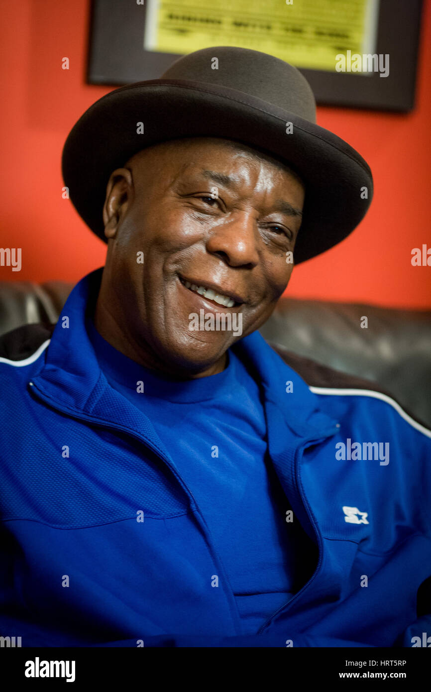 Blues guitarist, singer, and songwriter Buddy Guy at his Chicago club