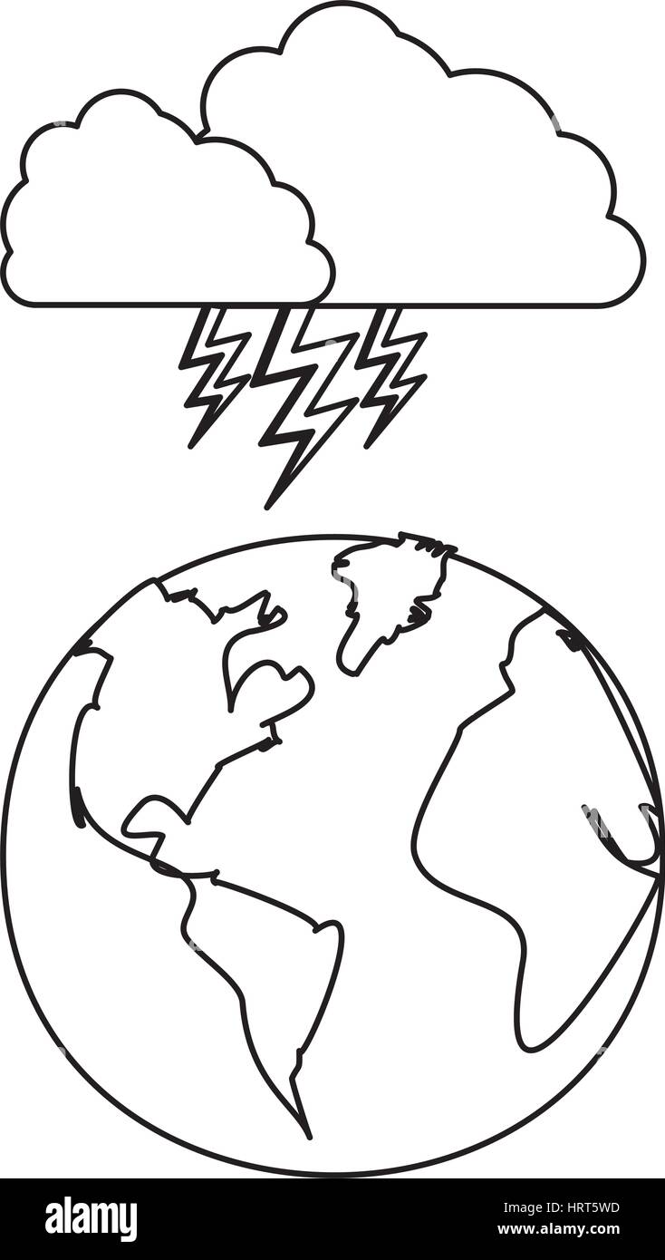 figure earth planet with cloud ray icon Stock Vector Image & Art - Alamy