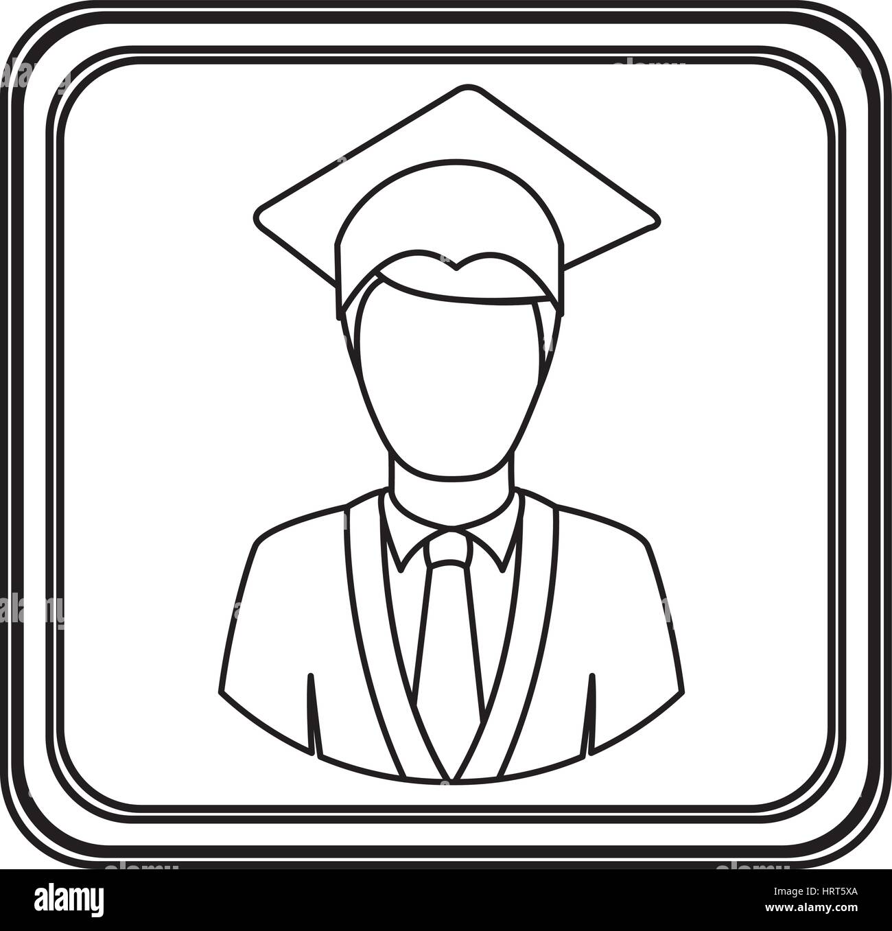 figure emblem man graduation icon Stock Vector Image & Art - Alamy