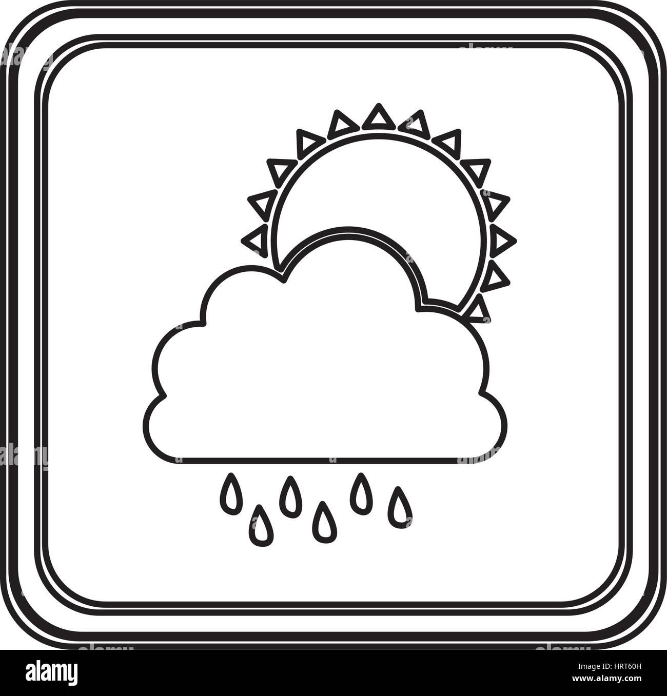 figure emblem cloud rainning with sun icon Stock Vector Image & Art - Alamy