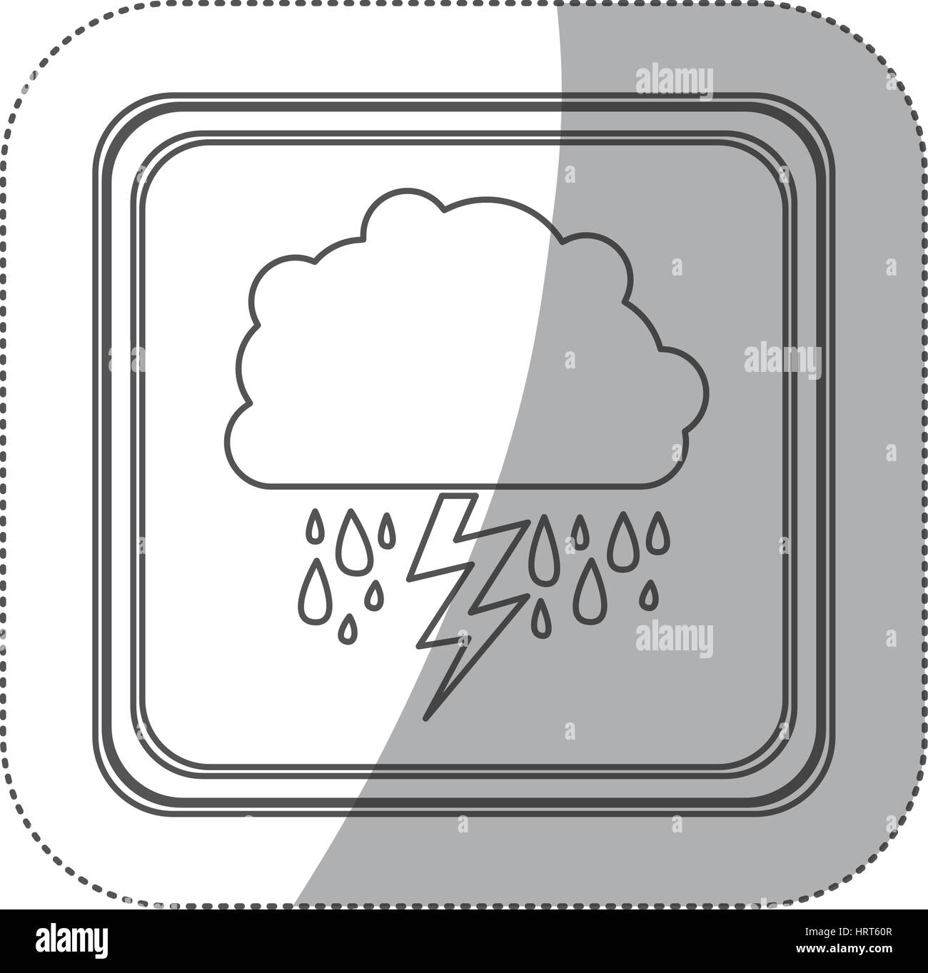emblem cloud rainning and ray icon Stock Vector Image & Art - Alamy